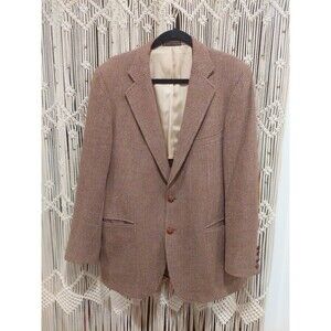 Vintage Adams Row Tweed Blazer Men’s 44R Brown Sport Jacket Virgin Wool See Pics